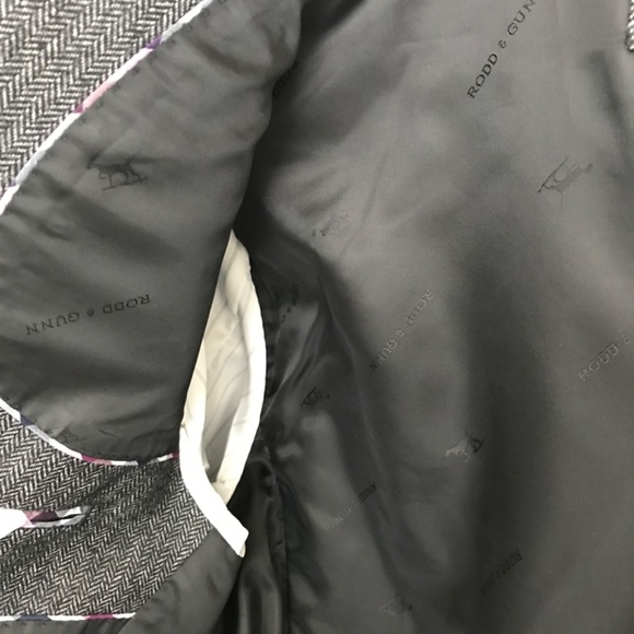 Rodd & Gunn Men's XL Grey Herringbone Sports Coat Blazer Italian Woven Wool - Picture 12 of 16